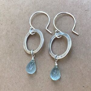 Sterling Silver Aquamarine Sundance Charm Earrings
